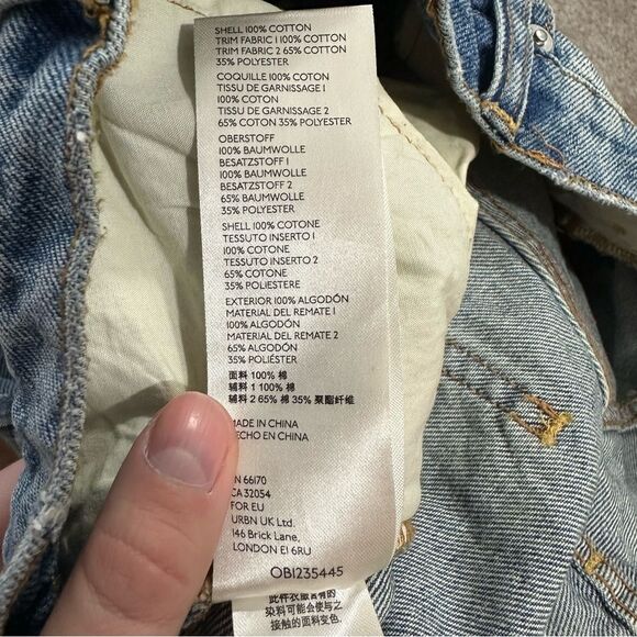 We The Free For Free People Steinbeck Patchwork Straight Leg Denim Jeans Size 27 - Picture 12 of 16